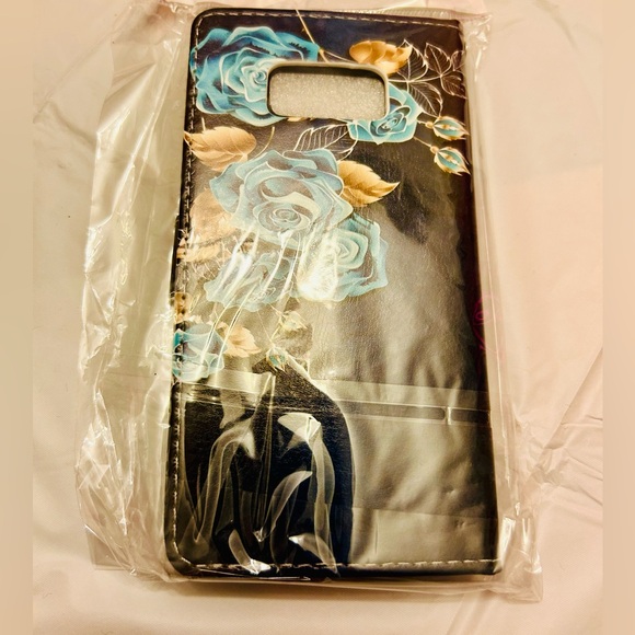 NWT Samsung Galaxy 8 Bluish-Green Flip Wallet Phone Case - Picture 3 of 8